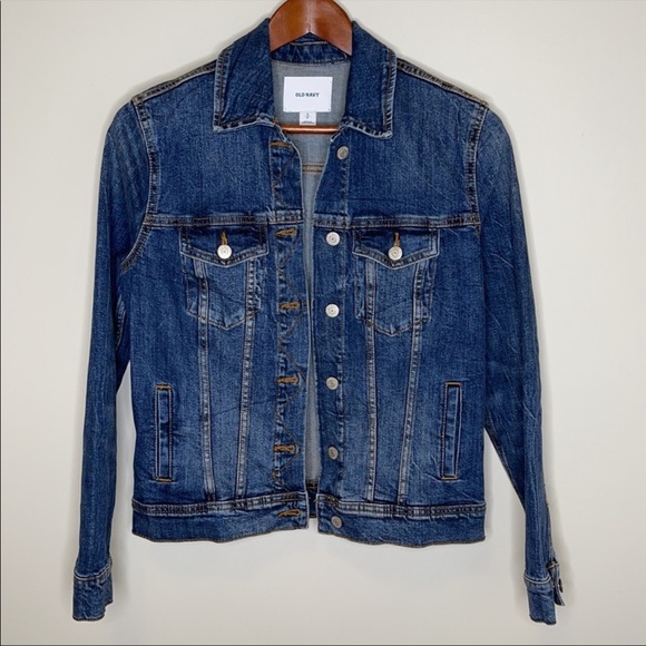 Old Navy medium wash blue denim jean jacket S - Picture 1 of 7